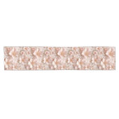 Mooie zachte roze pastelbloem korte tafelloper (Horizontaal)