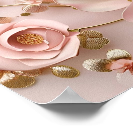 Mooie zachte roze pastelbloem poster (Hoek)