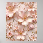 Mooie zachte roze pastelbloem poster (Voorkant)