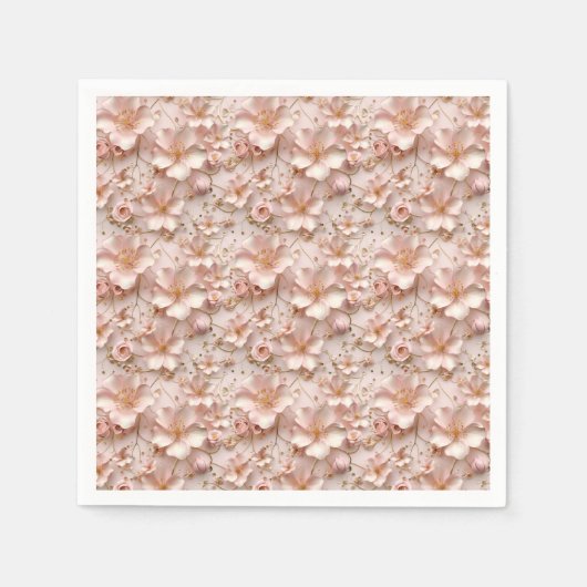 Mooie zachte roze pastelbloem servet (Voorkant)