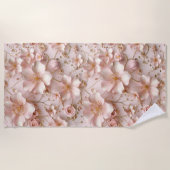 Mooie zachte roze pastelbloem strandlaken (Voorkant)