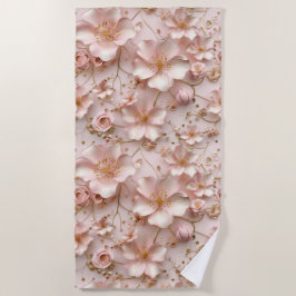 Mooie zachte roze pastelbloem strandlaken