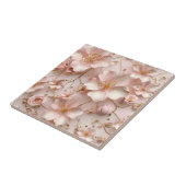 Mooie zachte roze pastelbloemen tegeltje (Zijkant)