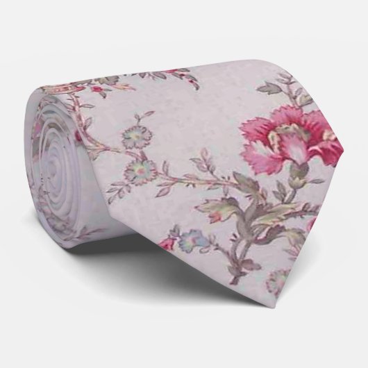 Mooie zachte  rozen en bladeren stropdas (Opgerold)