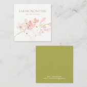 Mooie zachte Waterverf roze bloesems Contactkaartje (Voorkant / Achterkant)