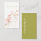 Mooie zachte Waterverf roze bloesems Contactkaartje (Voorkant / Achterkant)