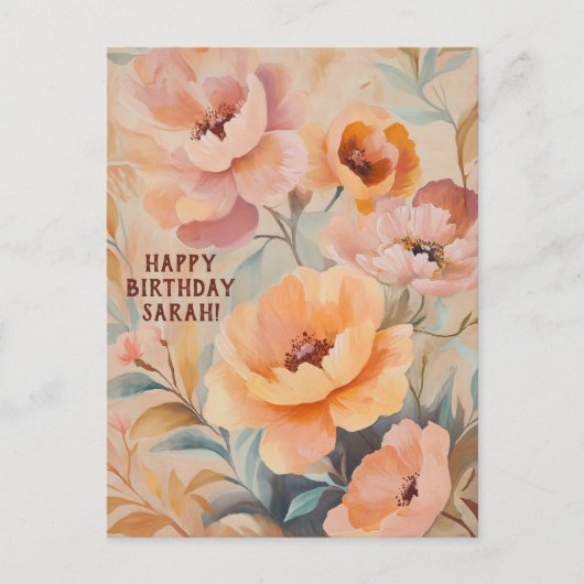 Mooie Zachte Wilde Bloemen Custom VERJAARDAG Briefkaart (Voorkant)