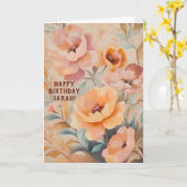 Mooie Zachte Wilde Bloemen Custom VERJAARDAG Kaart (Gele Bloem)