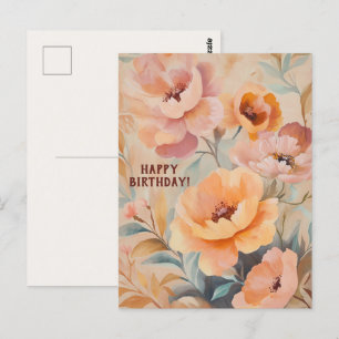 Mooie Zachte Wilde Bloemen GELUKKIGE VERJAARDAG Briefkaart