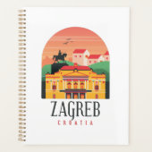 Mooie Zagreb Kroatië Cityscape Vintage Planner (Voorkant)