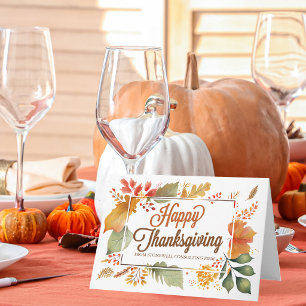 Mooie Zakelijke Gelukkige Thanksgiving Blad Aangep Feestdagen Kaart