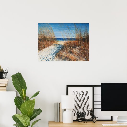 Mooie zand Dunes Beach Fine Art-afdrukken Poster (Thuiskantoor)