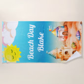 Mooie zandkastelen strandlaken (Voorkant)