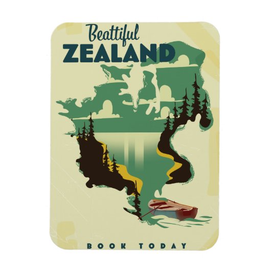Mooie Zealand Reisposter Magneet (Verticaal)