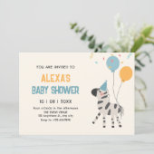 Mooie zebra-ballonnen kaart (Staand voorkant)