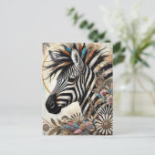 Mooie Zebra Briefkaart (Staand voorkant)