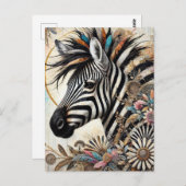 Mooie Zebra Briefkaart (Voorkant / Achterkant)