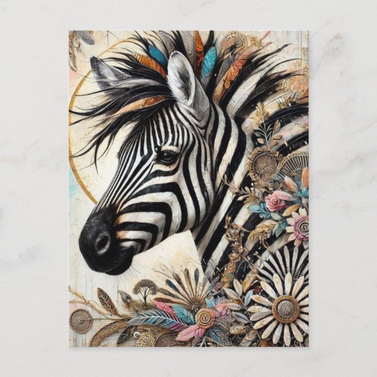 Mooie Zebra Briefkaart (Voorkant)