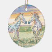 Mooie Zebra keramische sierbloem Keramisch Ornament (Links)