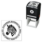 Mooie zebra kop naam retouradres  zelfinktende stempel (In situ)