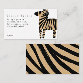 Mooie Zebra Natuurlijke Beige Baby Shower Luier Ra Informatiekaartje