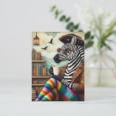 Mooie Zebra piraat met koffie Briefkaart (Staand voorkant)