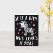 Mooie zebra-shirt voor meisjes, gewoon een meisje kaart (Gele Bloem)