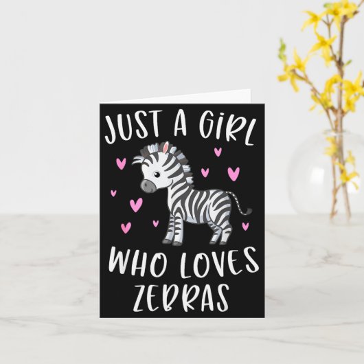Mooie zebra-shirt voor meisjes, gewoon een meisje kaart (Gele Bloem)