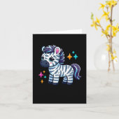 Mooie zebra sticker1 kaart (Gele Bloem)