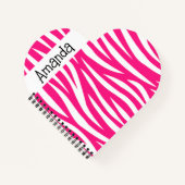 Mooie zebraprint hartvormige notitieboek (Voorkant)