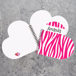Mooie zebraprint hartvormige notitieboek