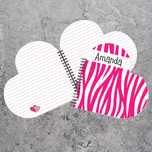 Mooie zebraprint hartvormige notitieboek