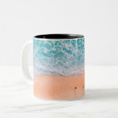 Mooie Zee Beach Tweekleurige Koffiemok (Voorkant links)