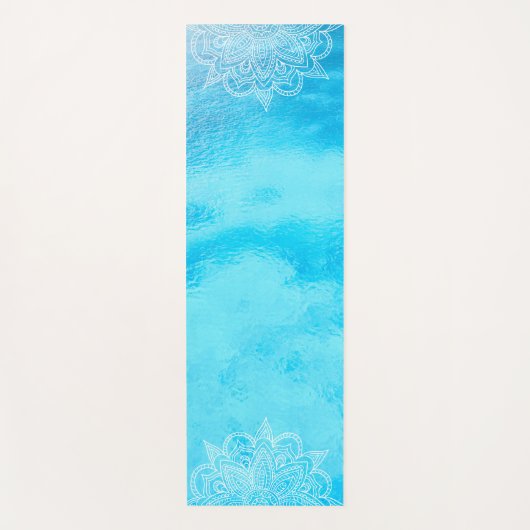Mooie Zee Blauw met Mandala Yoga Mat (Voorkant)