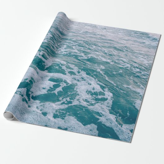 Mooie zee marmergolven texturehipster, backgrou cadeaupapier (Uitgerold)