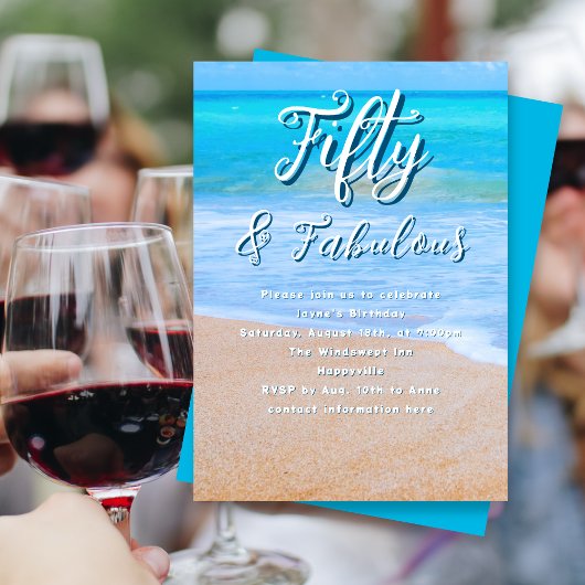 Mooie Zee Milestone Birthday Party Kaart