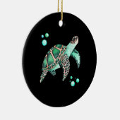 Mooie Zee Turtle Waterverf Keramisch Ornament (Rechts)
