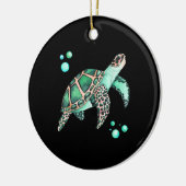 Mooie Zee Turtle Waterverf Keramisch Ornament (Links)