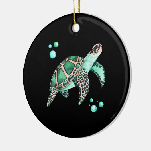 Mooie Zee Turtle Waterverf Keramisch Ornament (Links)