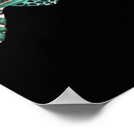 Mooie Zee Turtle Waterverf Poster (Hoek)