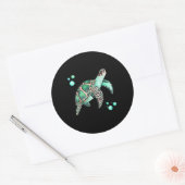 Mooie Zee Turtle Waterverf Ronde Sticker (Envelop)