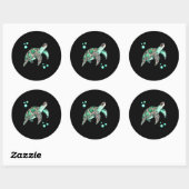 Mooie Zee Turtle Waterverf Ronde Sticker (Vel)