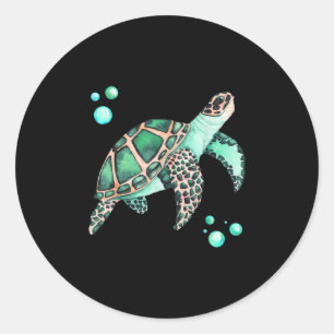 Mooie Zee Turtle Waterverf Ronde Sticker