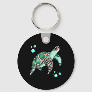 Mooie Zee Turtle Waterverf Sleutelhanger