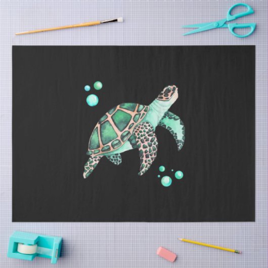Mooie Zee Turtle Waterverf Tissuepapier (Craft)