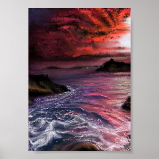 Mooie zee zonsondergang - Abstract origineel schil Poster (Voorkant)