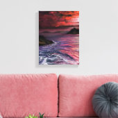 Mooie zee zonsondergang - Abstract Schilderij Canvas Afdruk (Insitu (Woonkamer))