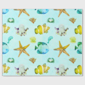 Mooie Zeedieren Cadeaupapier (Vlak)