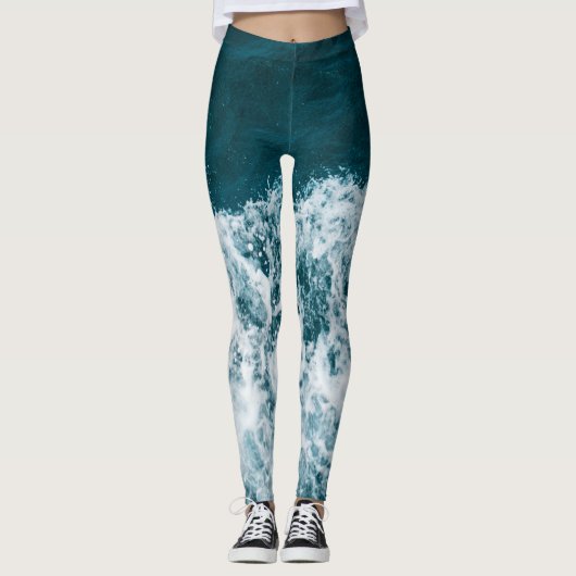 Mooie Zeeen golven Leggings (Voorkant)