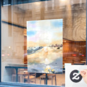 Mooie zeeen kant in olieverfschilderij raamsticker (Cafe Raam)